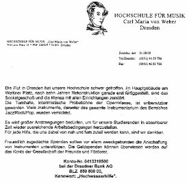 HfM Spendenaufruf