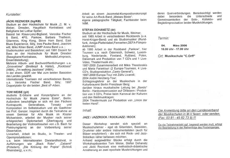 Workshop 04./05.03.2006